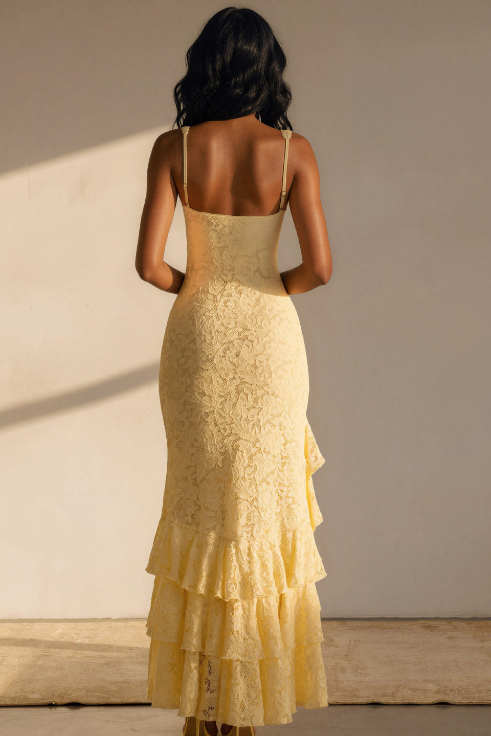 Pale Yellow Lace Gown