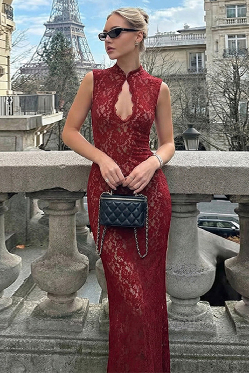 Crimson Orchid Qipao