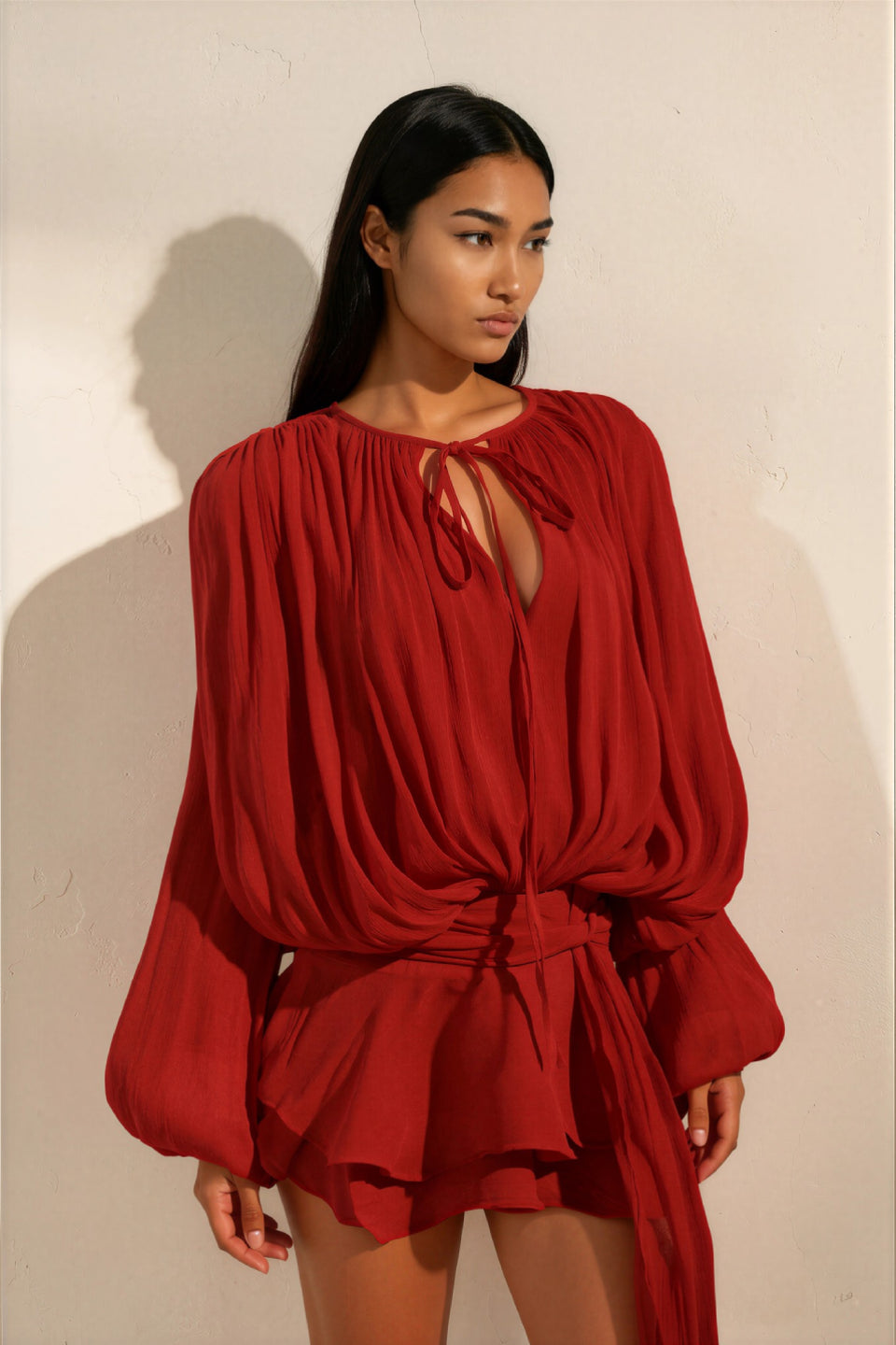 Scarlet Glow Mini Dress