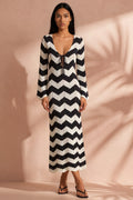 Midnight Chevron Dress