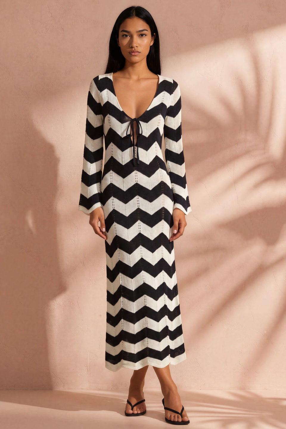 Midnight Chevron Dress