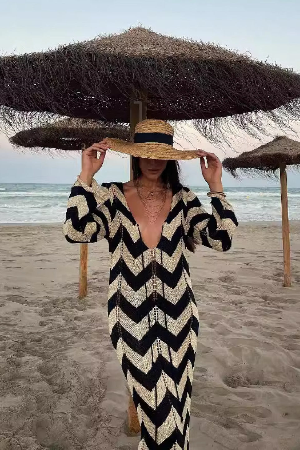 Midnight Chevron Dress
