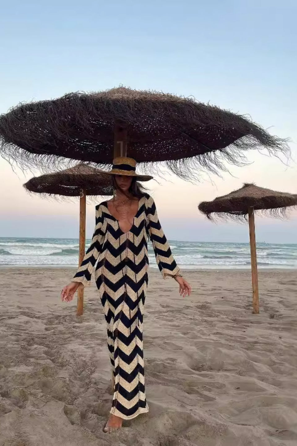 Midnight Chevron Dress