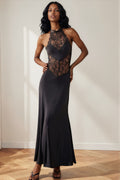 Midnight Lace Mermaid Maxi Dress