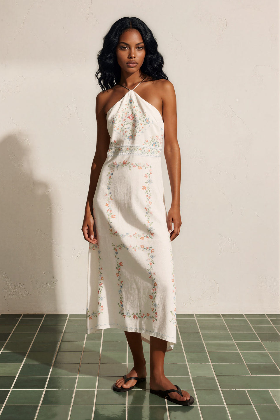 Ivory Bloom Midi Dress