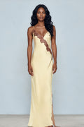Ivory Noir Satin Gown