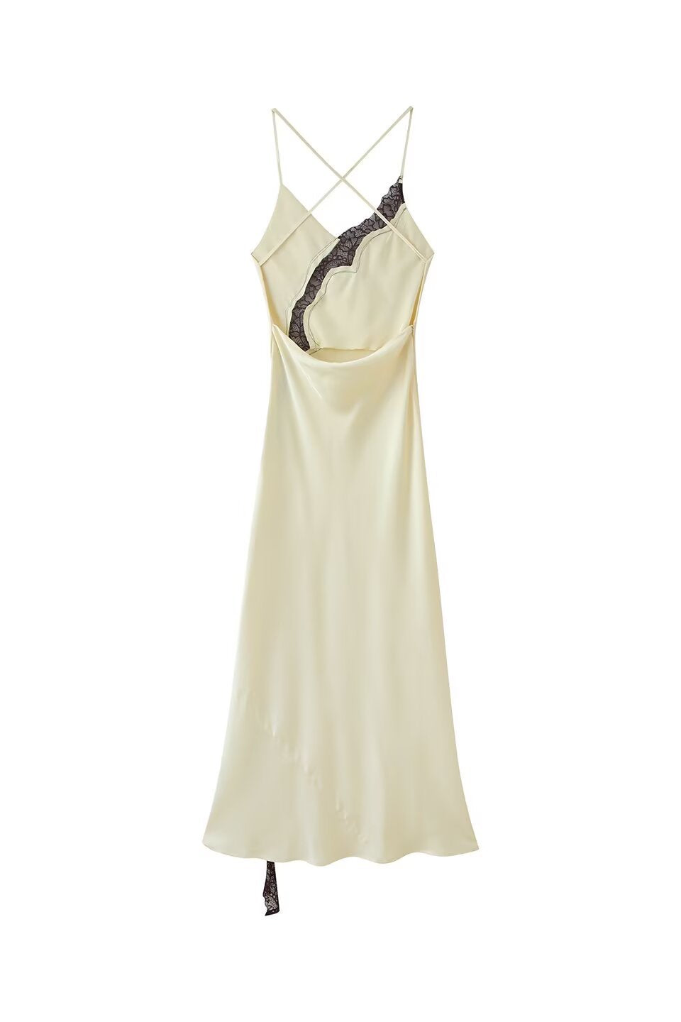 Ivory Noir Satin Gown
