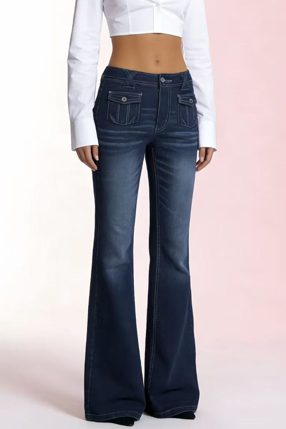 Vintage Cargo Flare Jeans