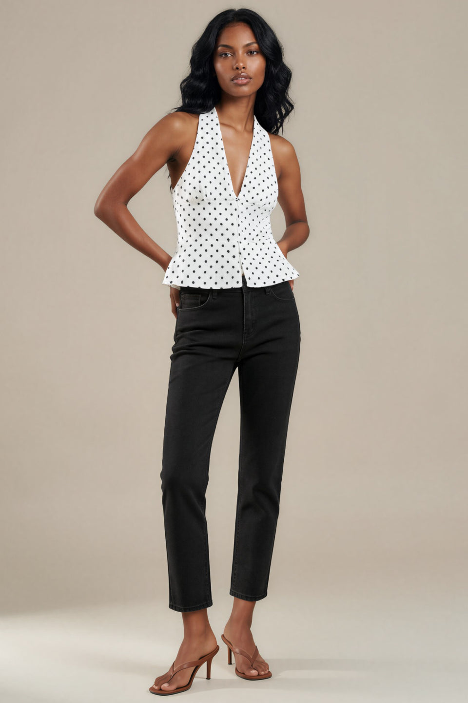 Dot Peplum Tank Top