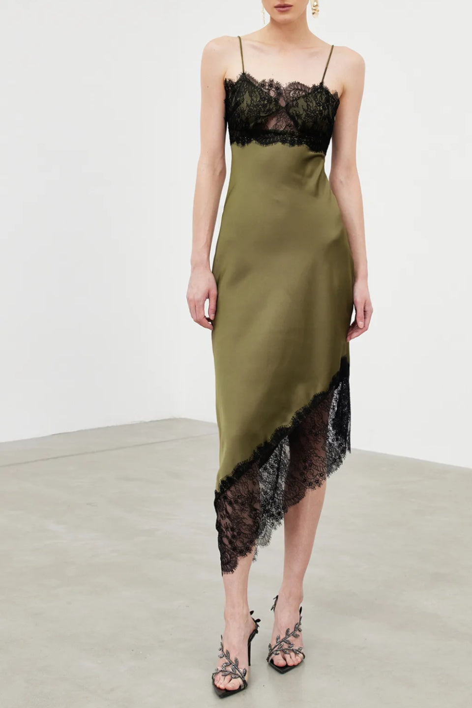 Olive Noir Satin Dress