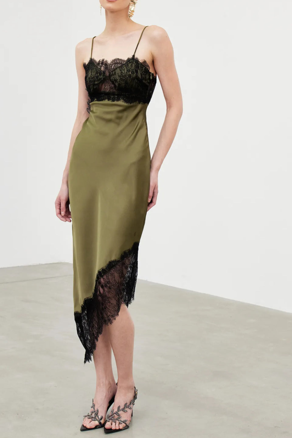 Olive Noir Satin Dress