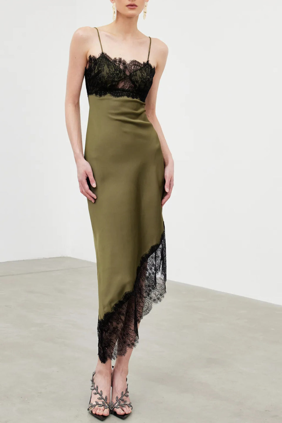 Olive Noir Satin Dress