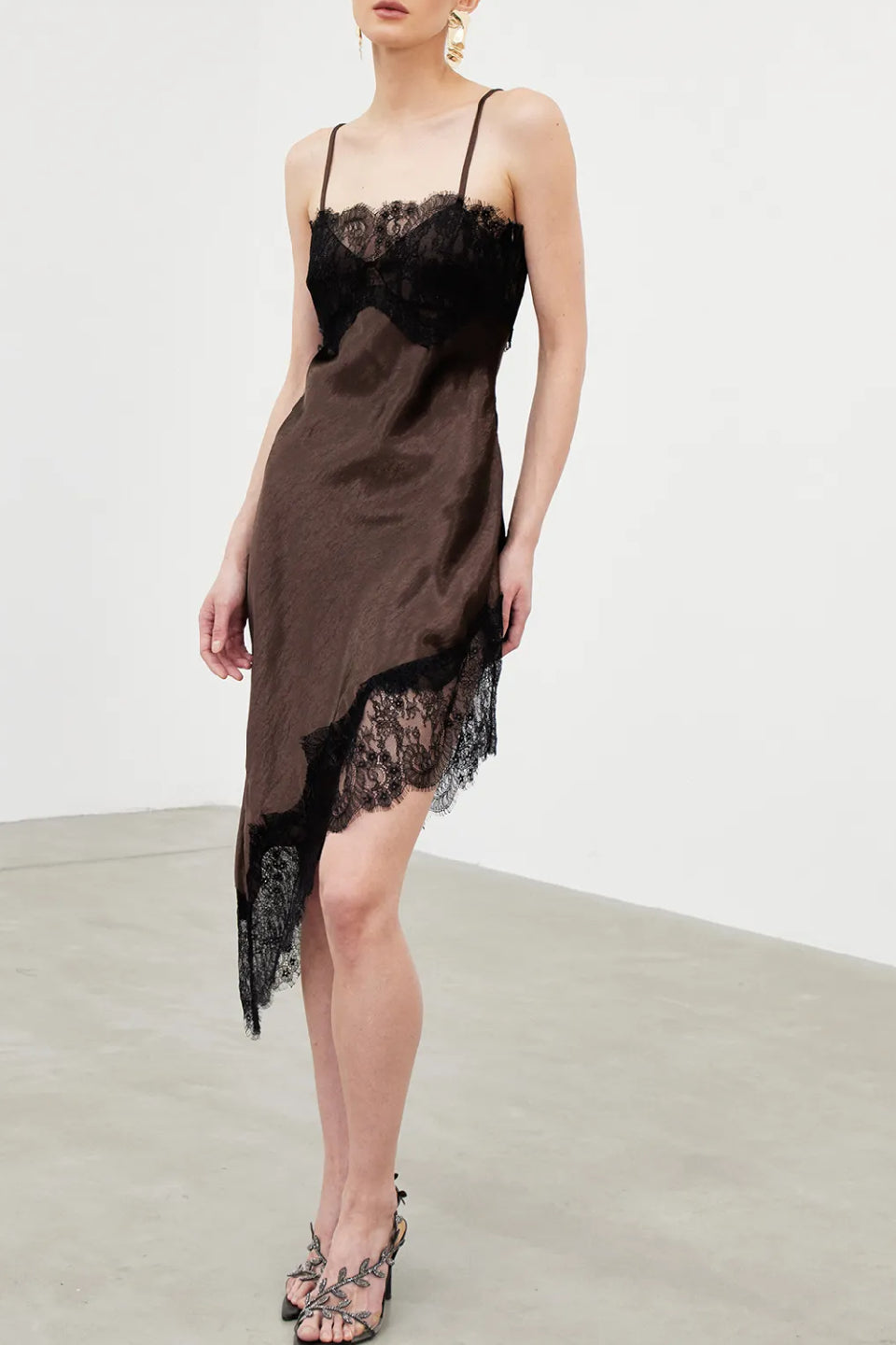 Chocolate Noir Satin Dress
