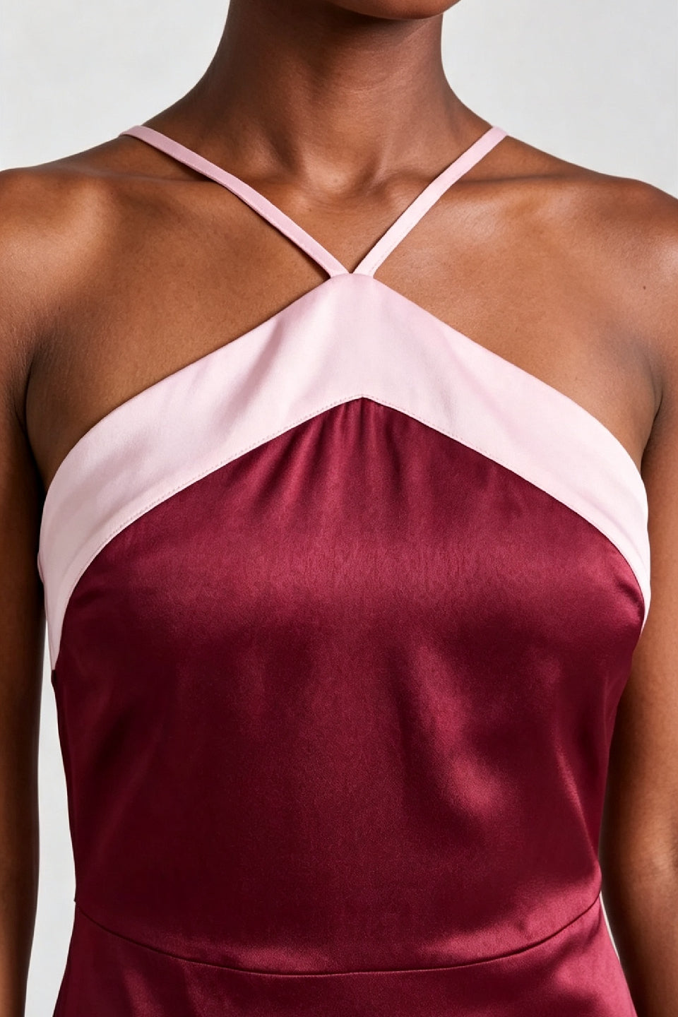 Rose Burgundy Satin Gown