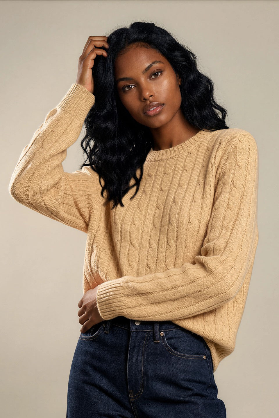 Camel Cozy Knit Sweater