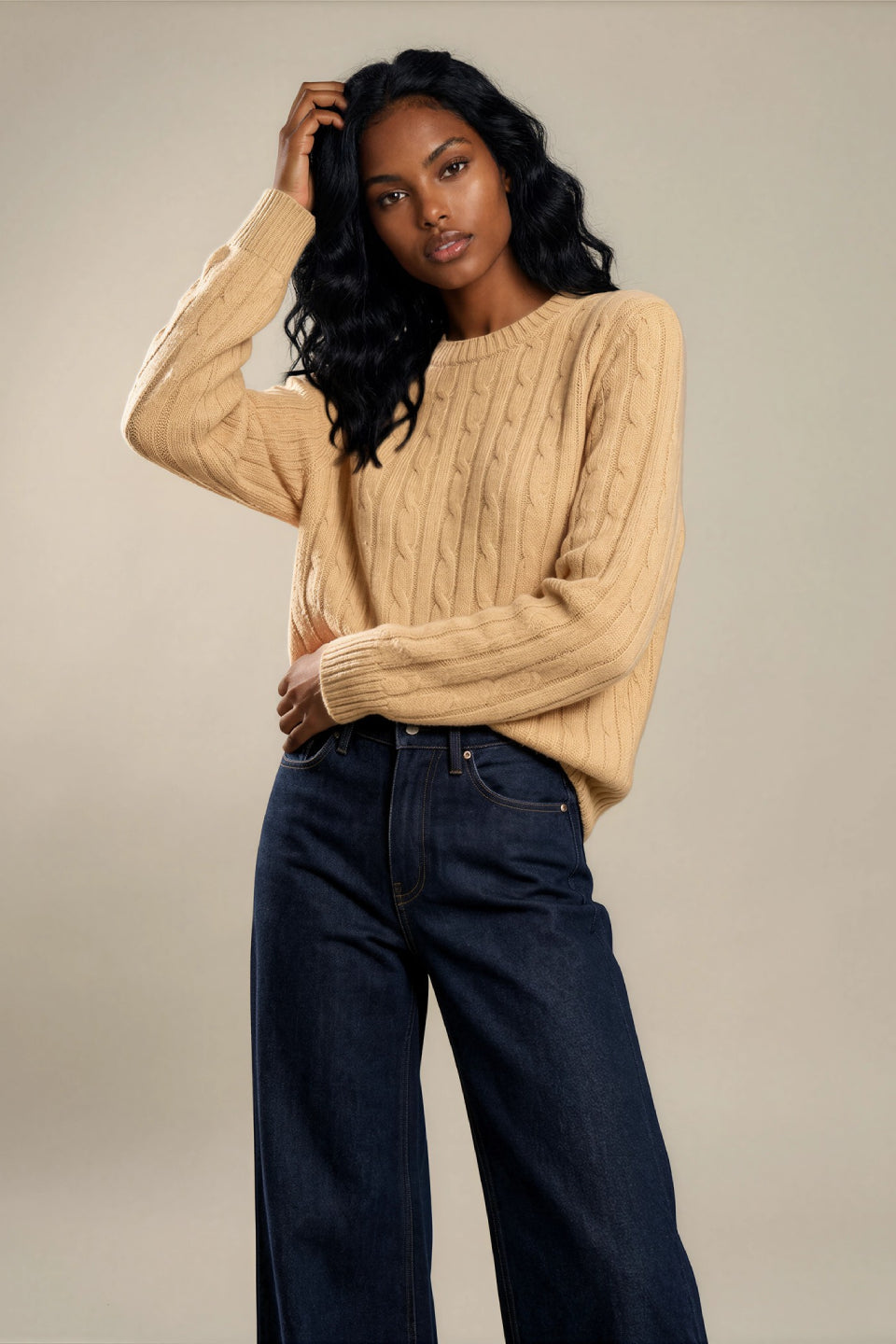 Camel Cozy Knit Sweater