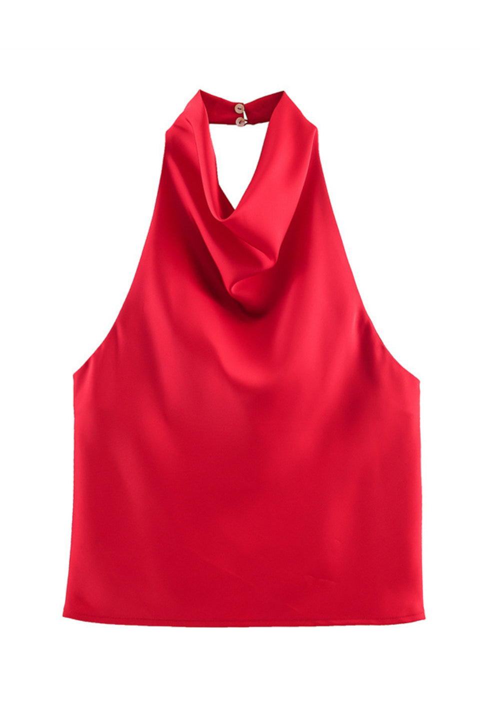 Rouge Satin Cowl Top