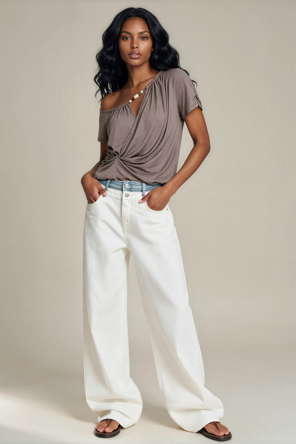 Taupe Twist Top