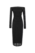 Noir Lace Midi Dress