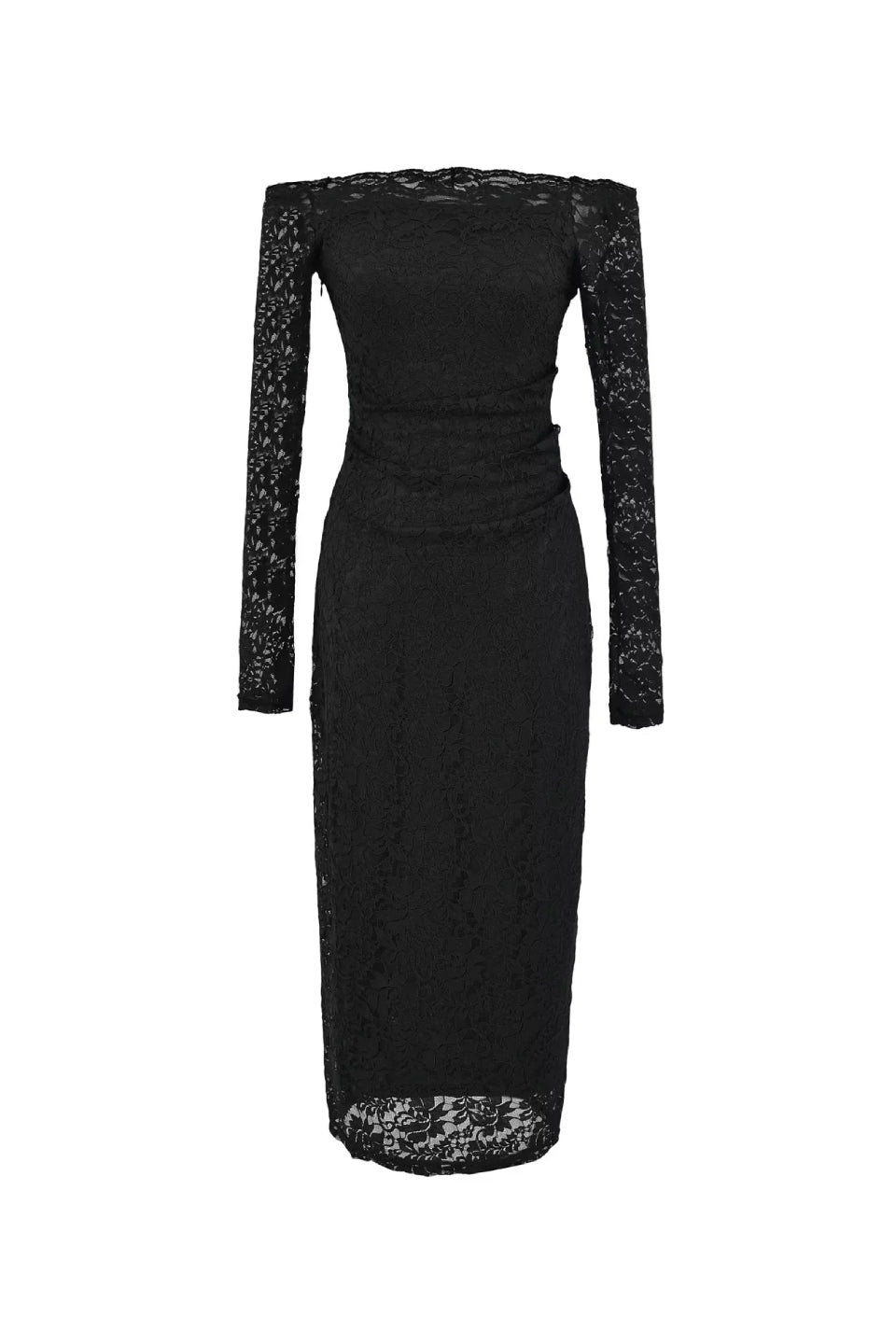 Noir Lace Midi Dress
