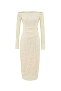 Ivory Lace Midi Dress