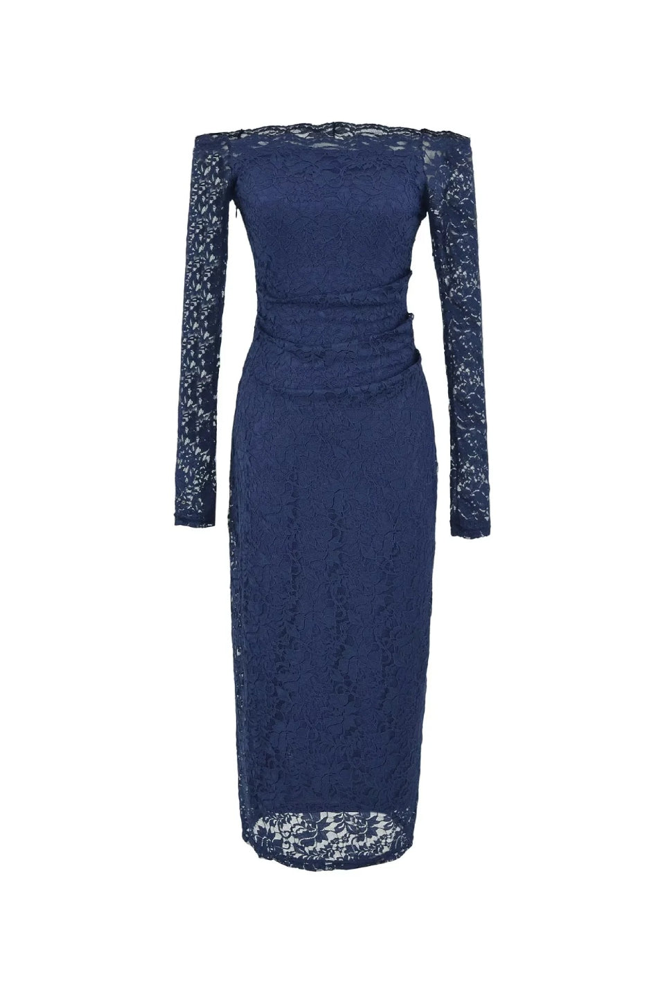 Navy Lace Midi Dress