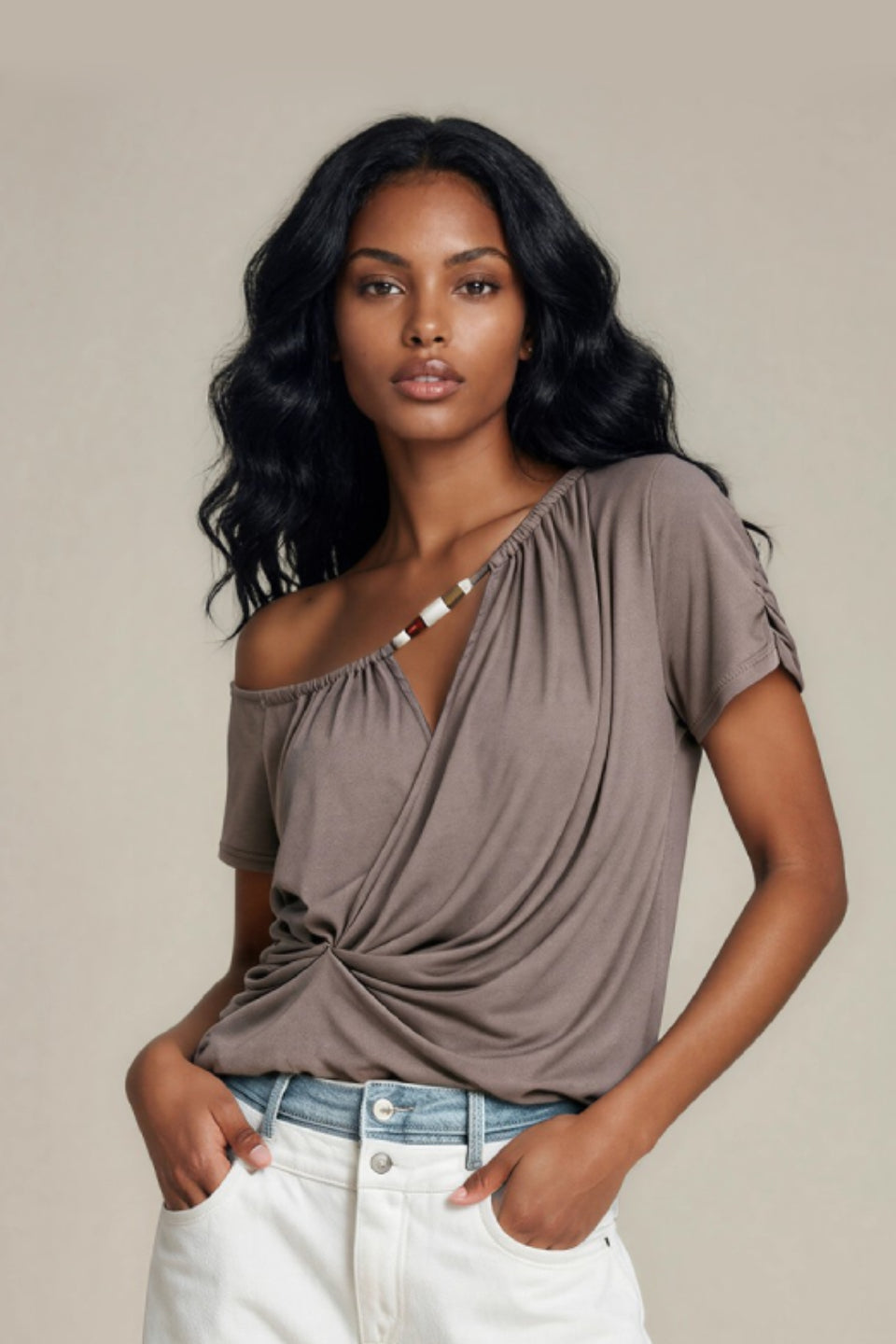 Taupe Twist Top