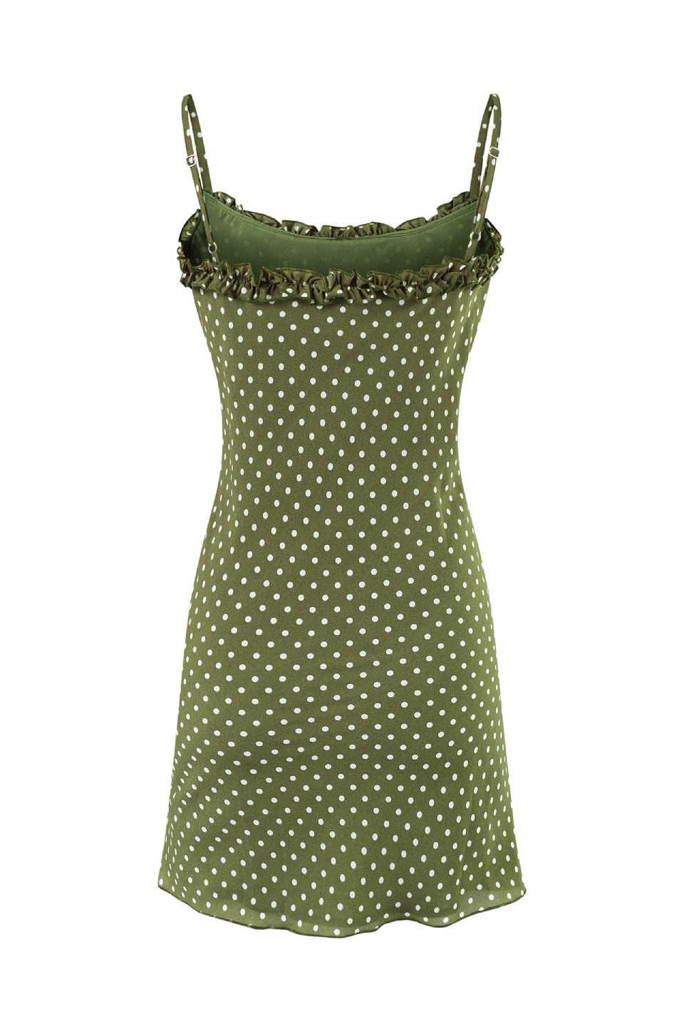 Olive Dot Slip Mini Dress