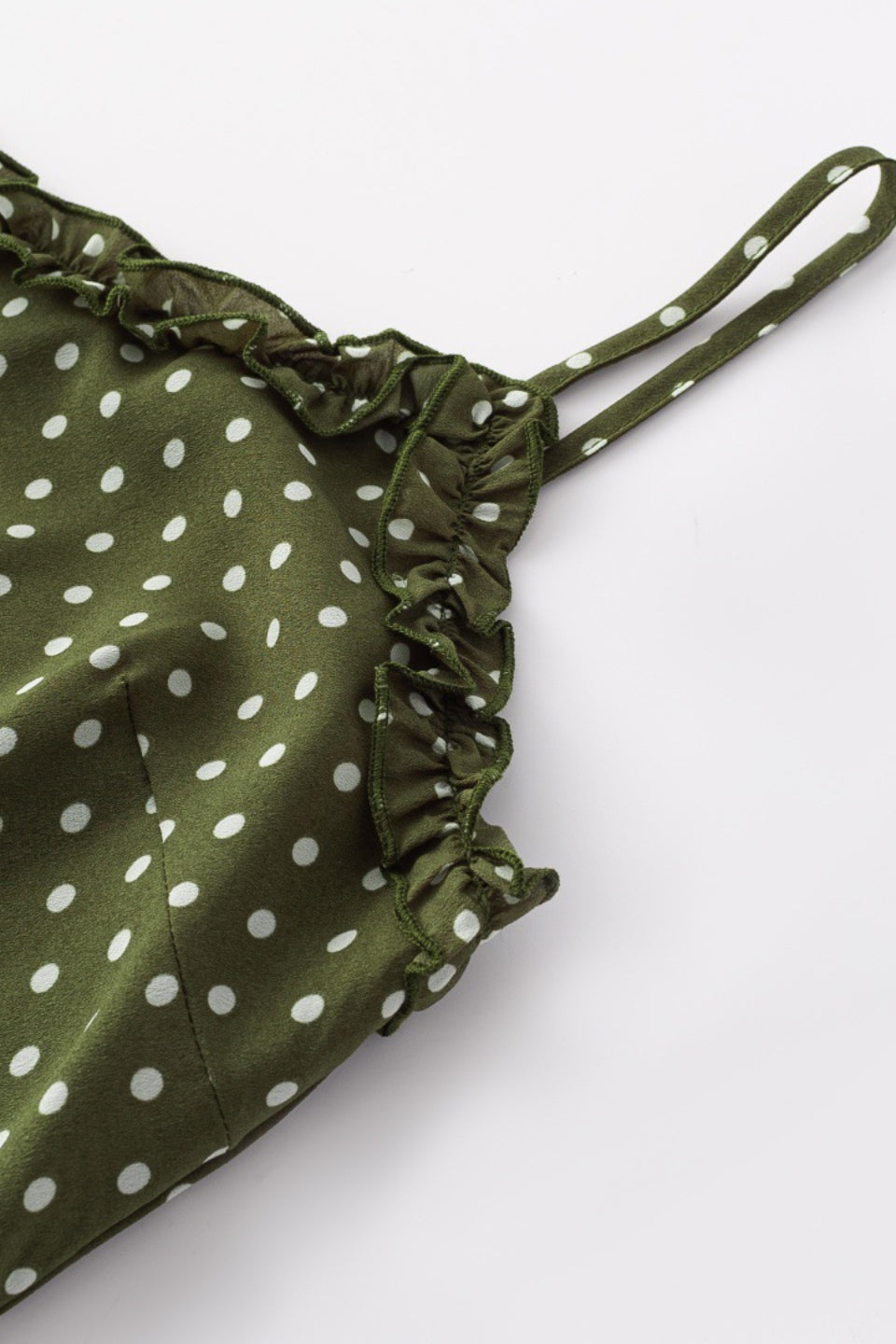 Olive Dot Slip Mini Dress