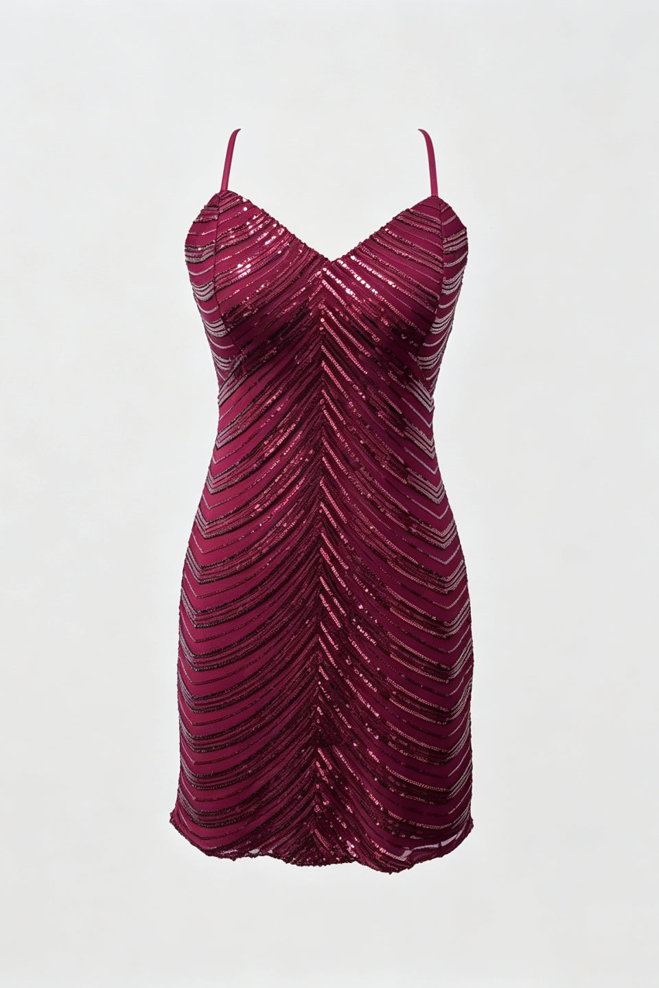 Burgundy Prism Sequin Mini Dress
