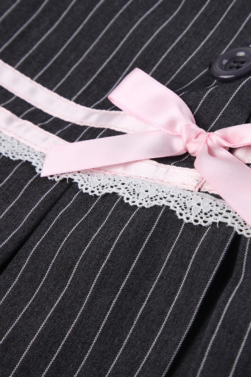 Ribbon Pinstripe Mini Skirt