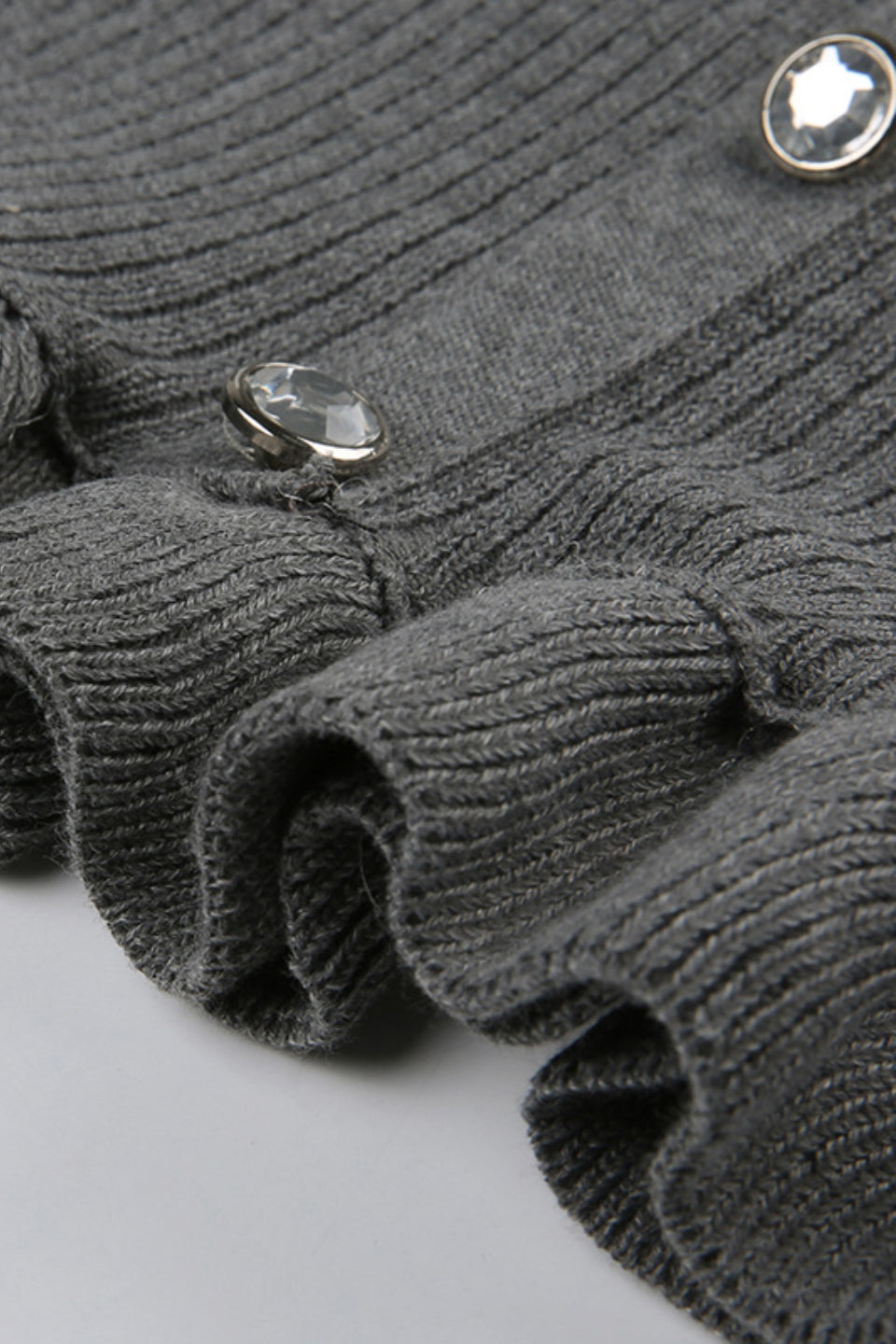 Charcoal Bow Knit Top