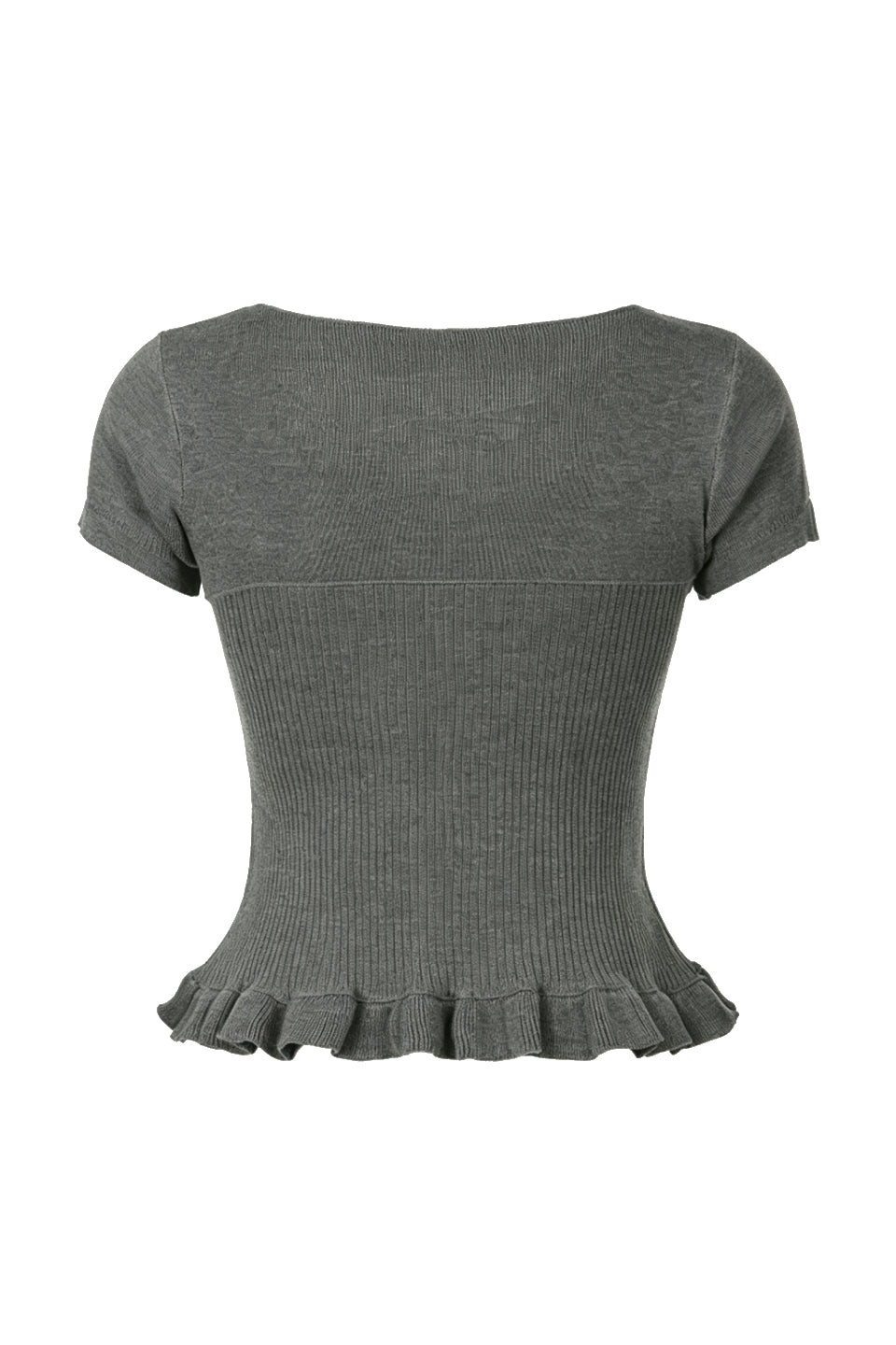 Charcoal Bow Knit Top