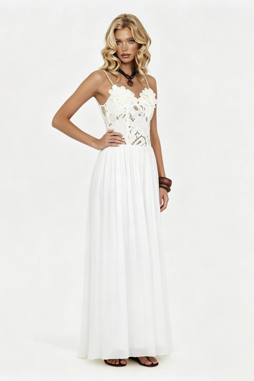Ivory Petal Maxi Dress