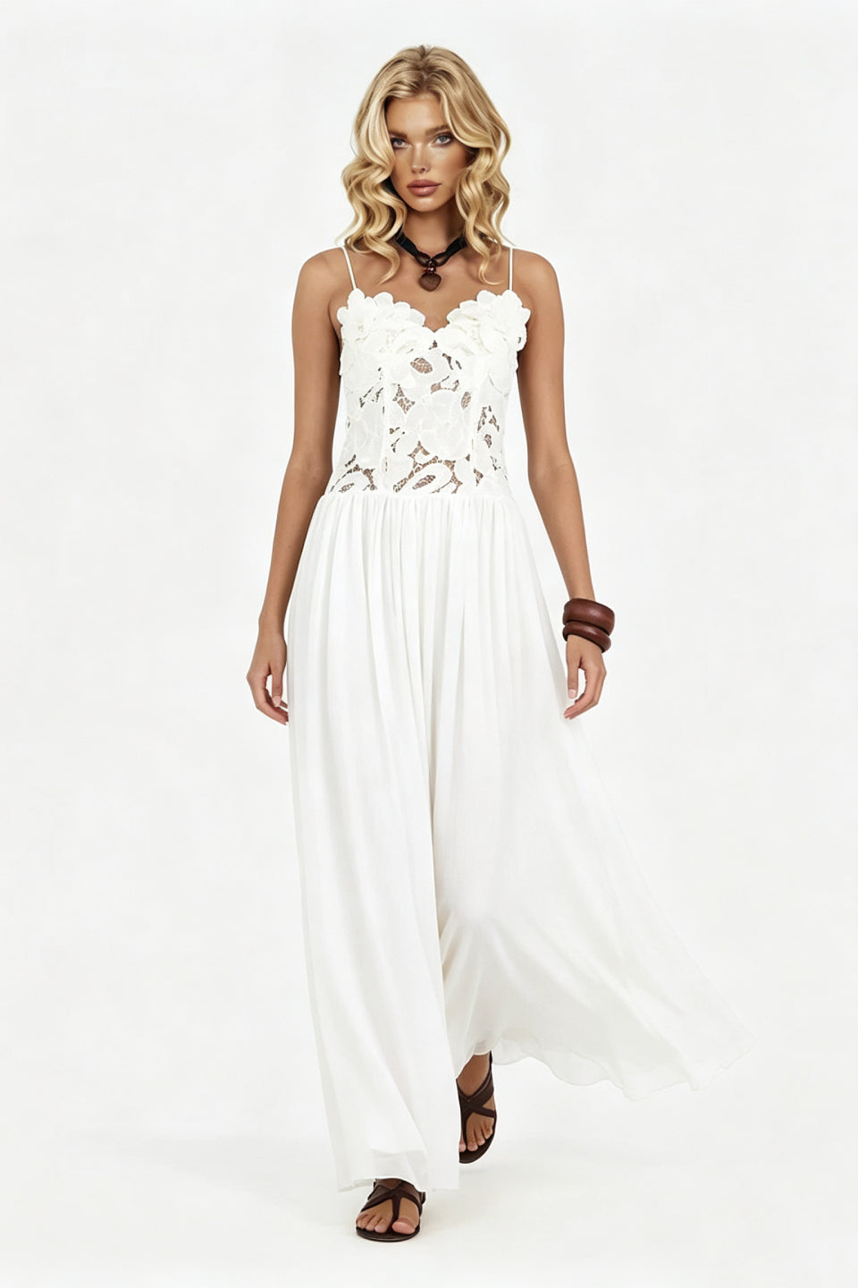 Ivory Petal Maxi Dress