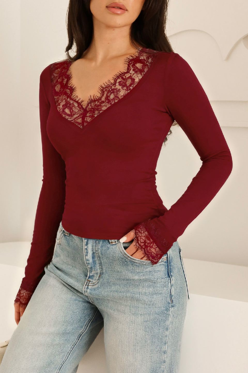 Ruby Lace V-Neck Top