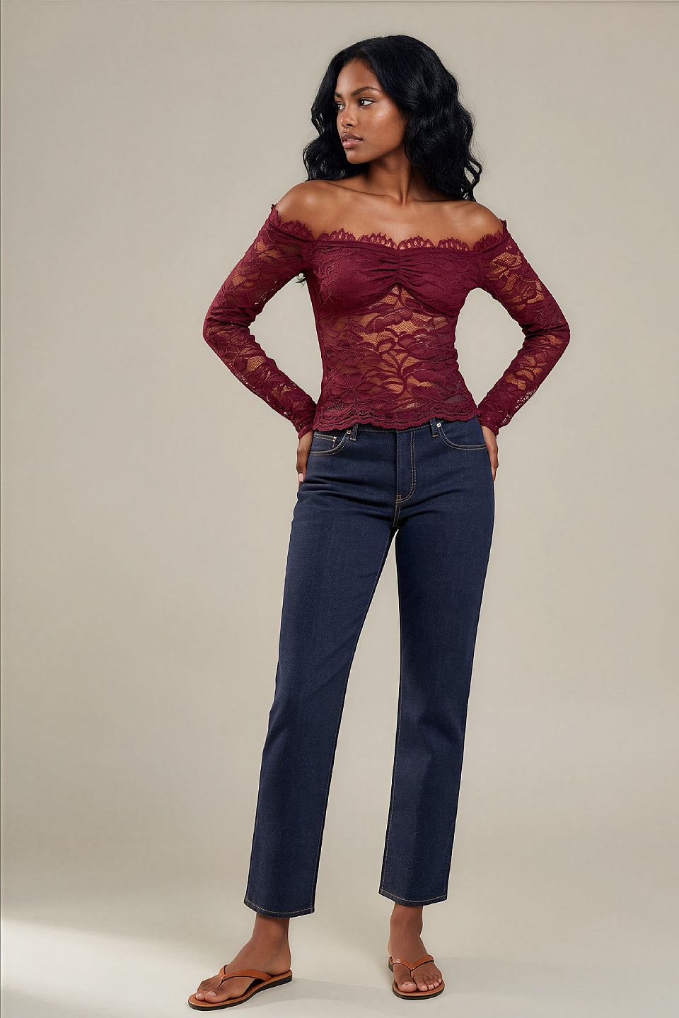 Burgundy Lace Muse Top