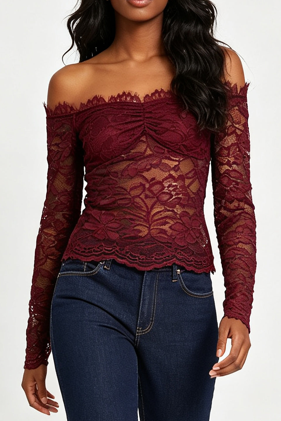 Burgundy Lace Muse Top