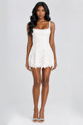 Ivory Floral Lace Mini Dress