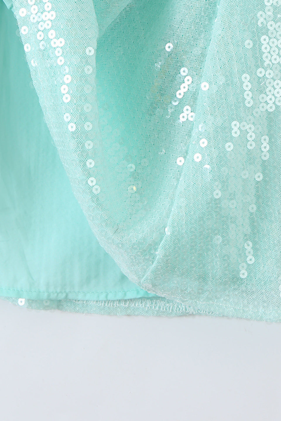 Mint Sequin Lace Mini Dress