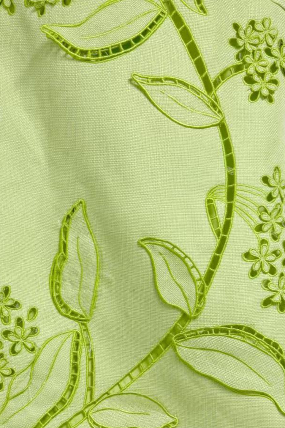 Lime Garden Appliqué Mini Dress