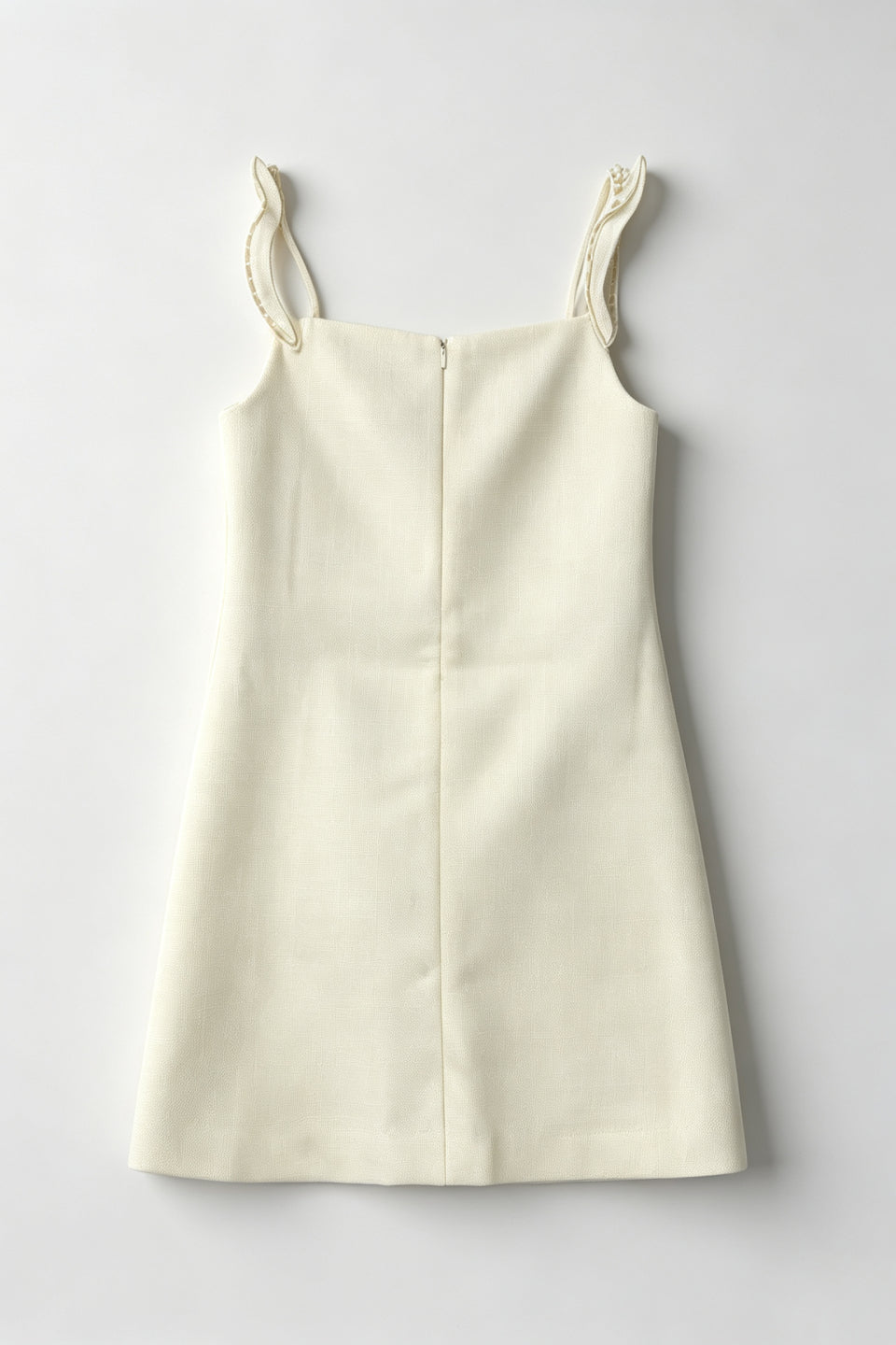 Beige Garden Appliqué Mini Dress