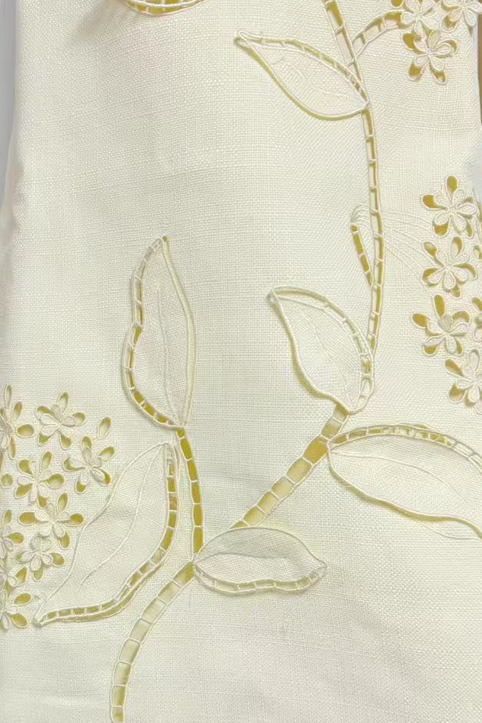 Beige Garden Appliqué Mini Dress