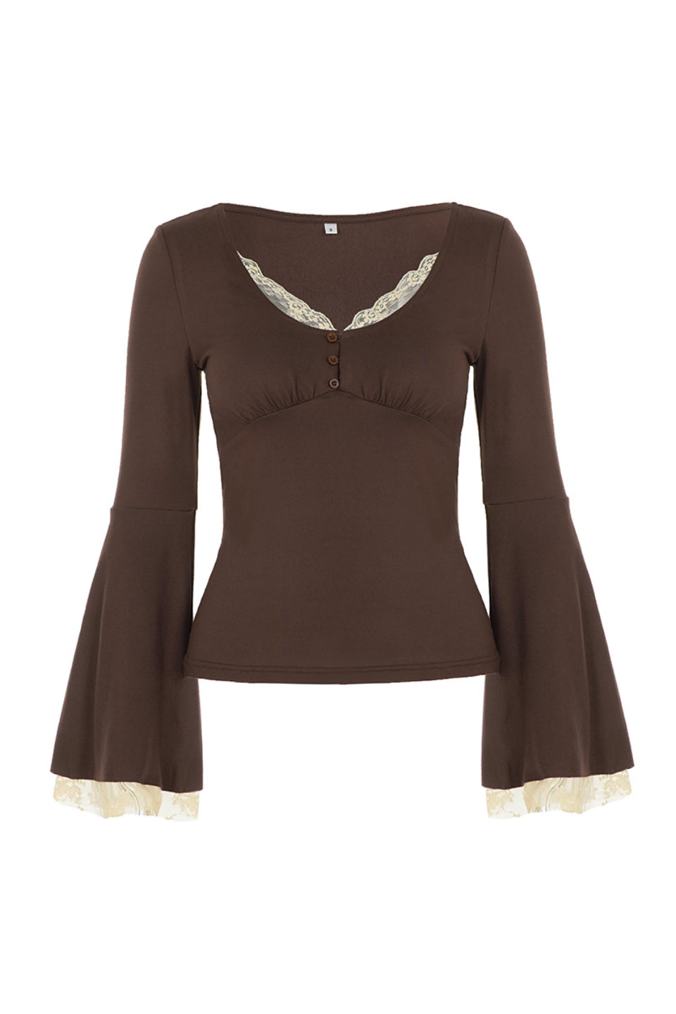 Mocha Lace Trim Top