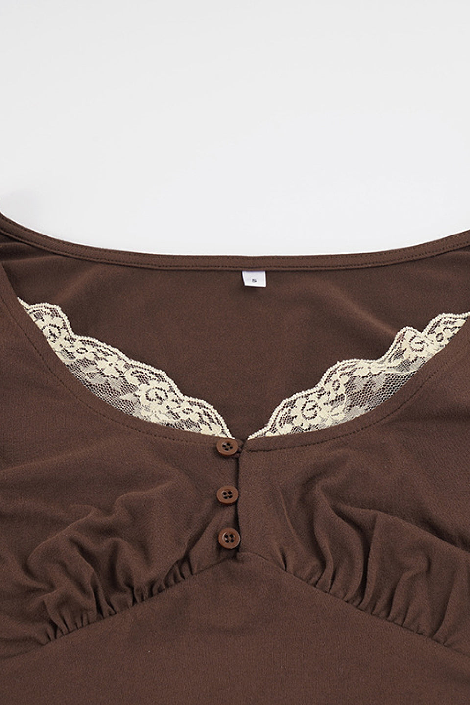 Mocha Lace Trim Top