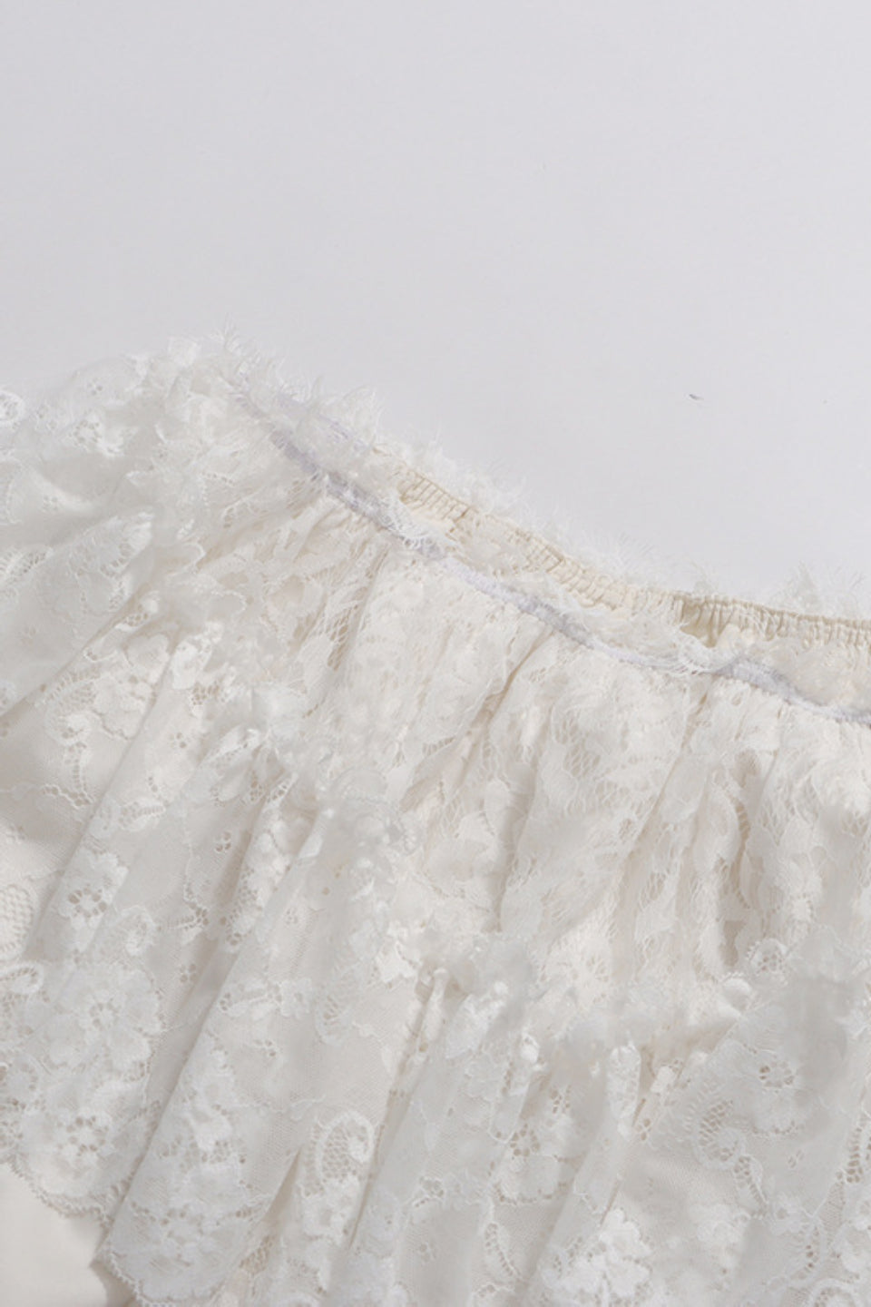 Ivory Lace Bow Mini Dress