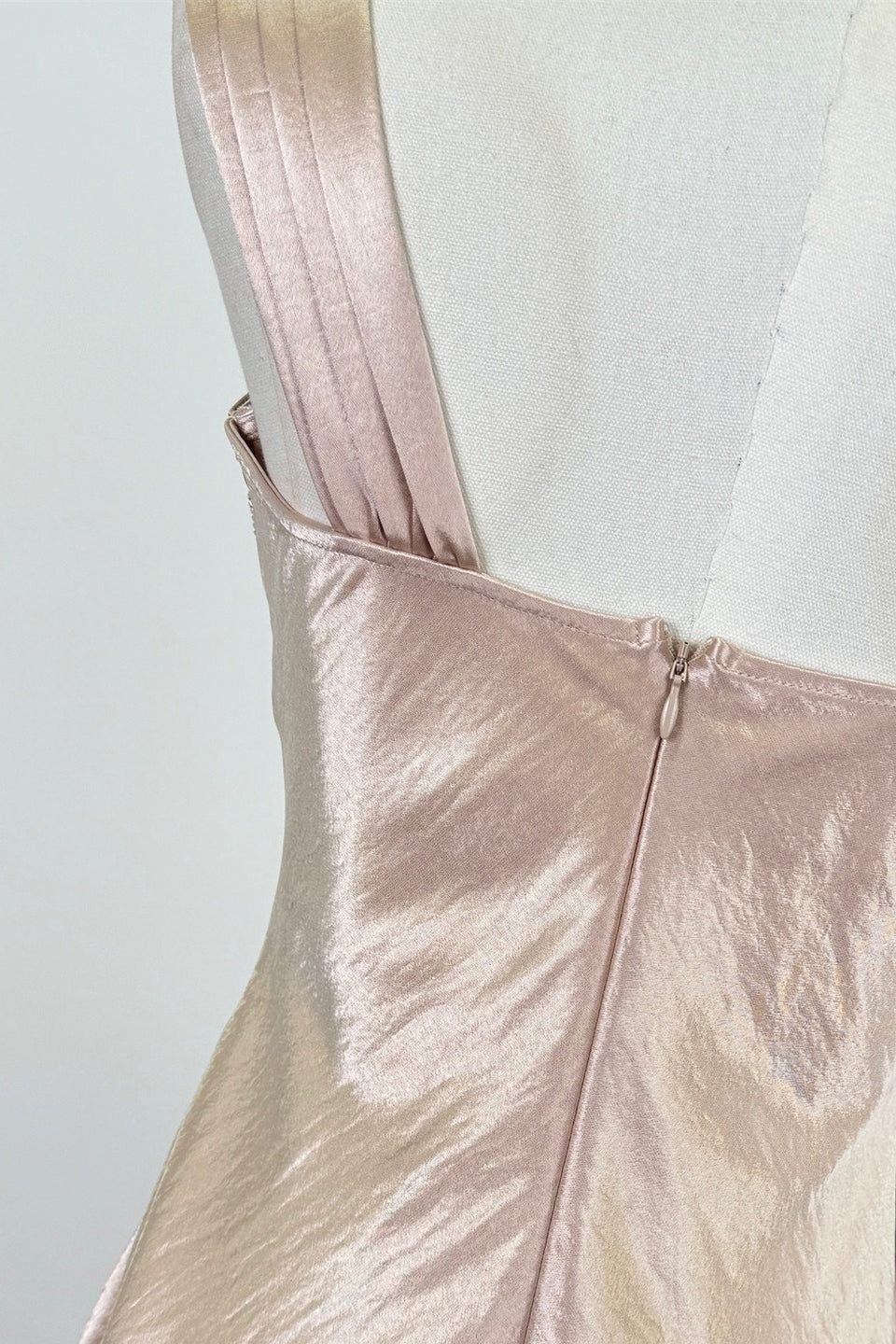 Blush Pearl Satin Mini Dress