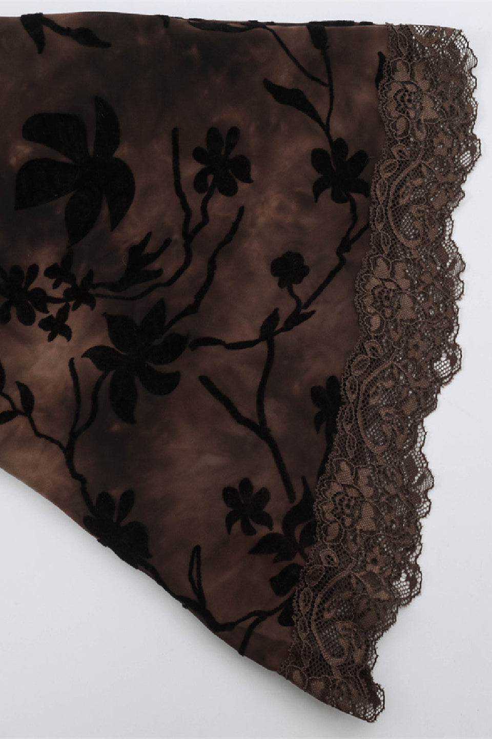 Mocha Floral Mesh Midi Dress