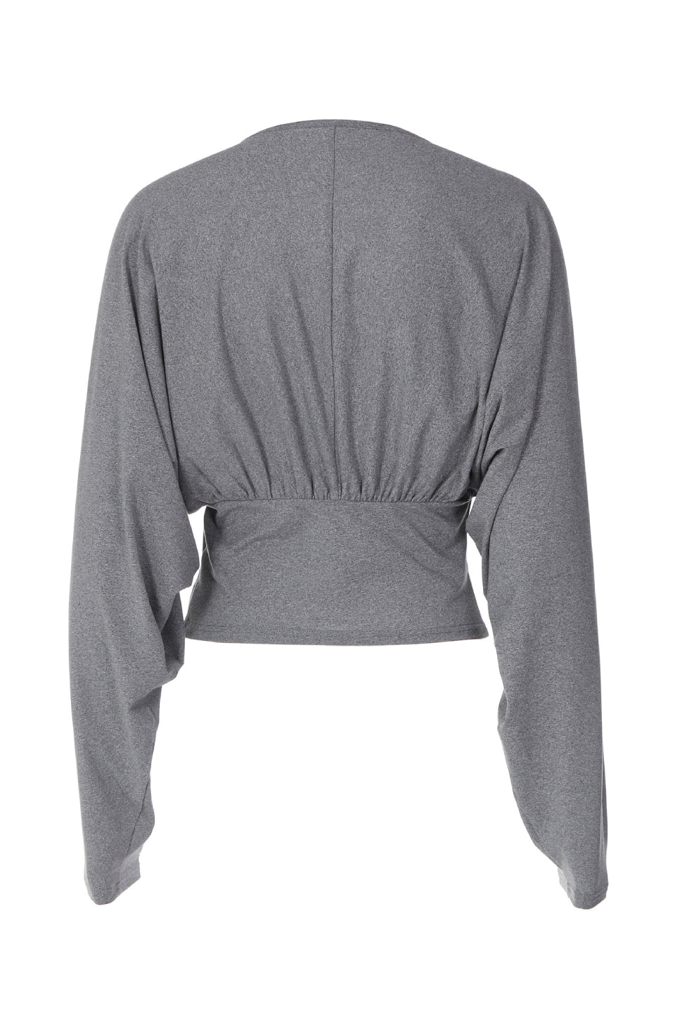 Grey Ruched Wrap Crop Top