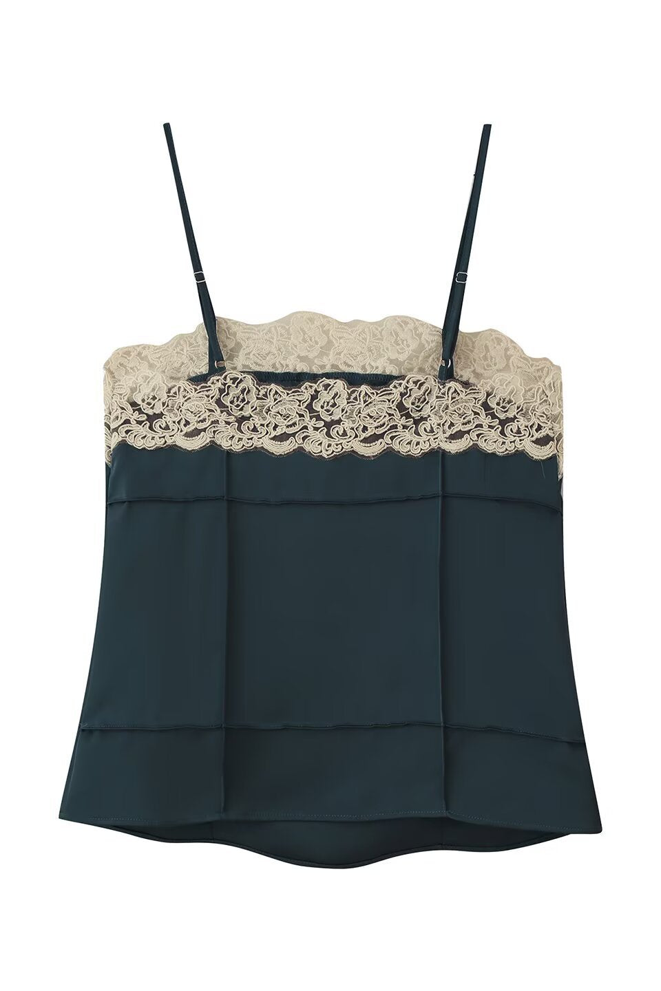 Teal Lace Satin Cami Top